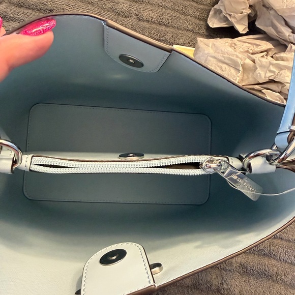 Michael Kors Pratt medium bucket shoulder bag in Vista Blue -NEW - Picture 5 of 8